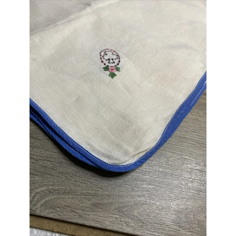 VTG Linen Card Table Cover Tablecloth 30x 29
